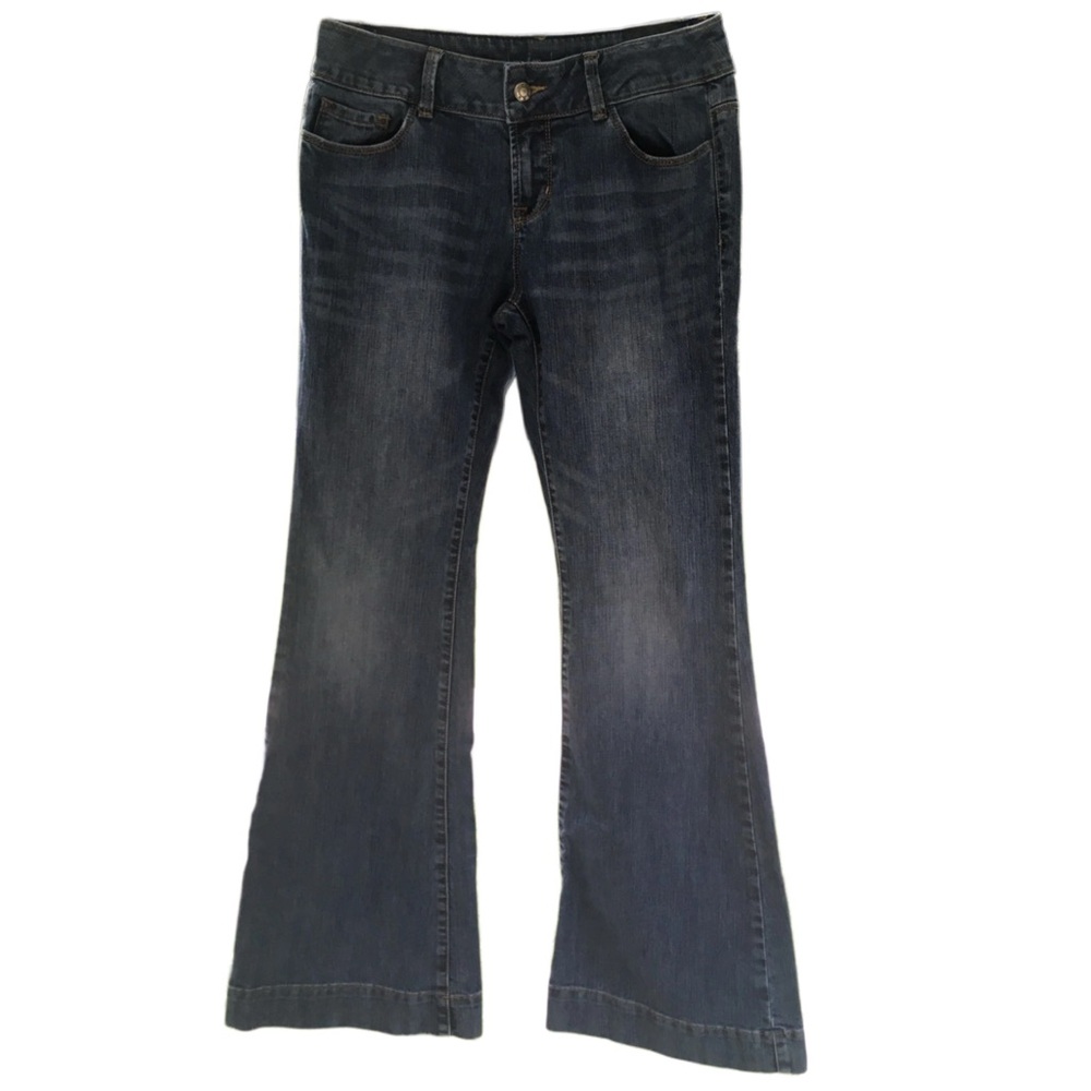 London Jean Womens 4 Flare Bell Bottoms Blue Jeans Cotton Stretch Y2K Hong Kong